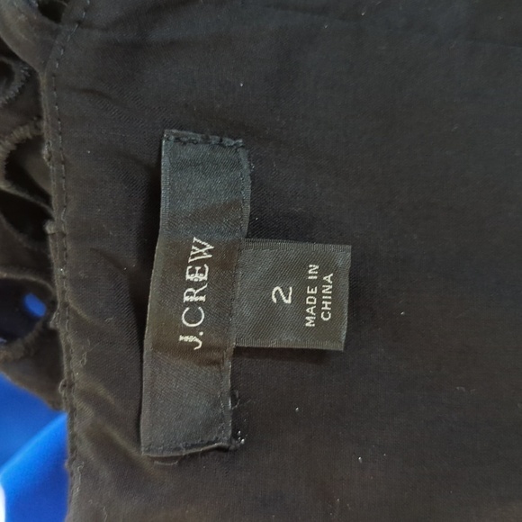 J Crew Eyelet Ruffle Sleeve Wide Leg Cropped Jumpsuit Black 2 preppy summer - Picture 7 of 9